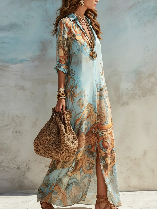 Bluebell Drift – Blue Floral Maxi Dress