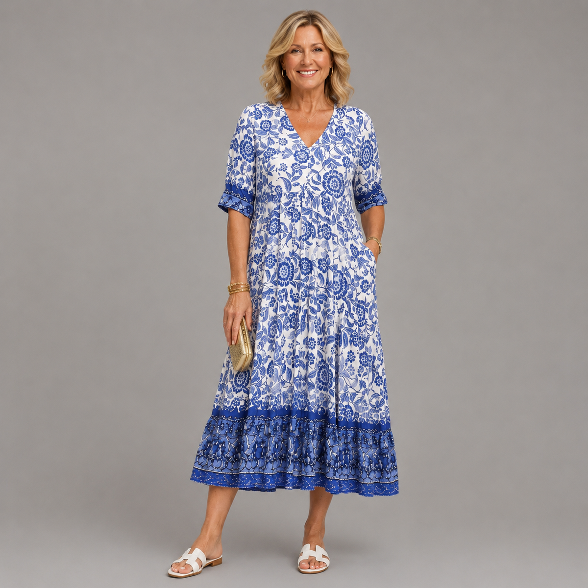 Keisha – Graceful V-Neck Floral