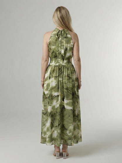 Sylin – Gathered Halter Midi Dress