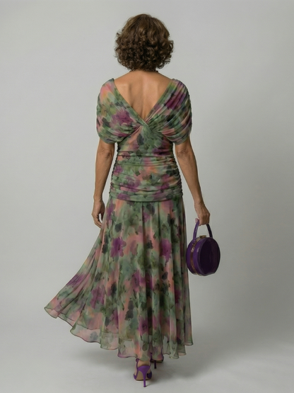Calen – Off Shoulder Flow Midi Dresses