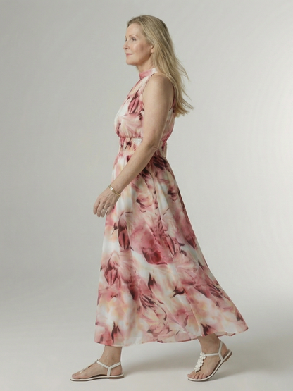 Sylin – Gathered Halter Midi Dress