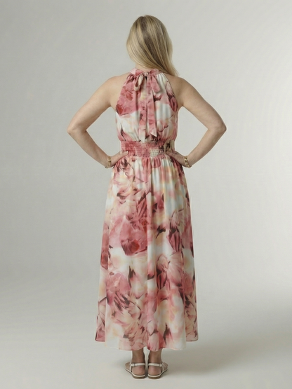 Sylin – Gathered Halter Midi Dress
