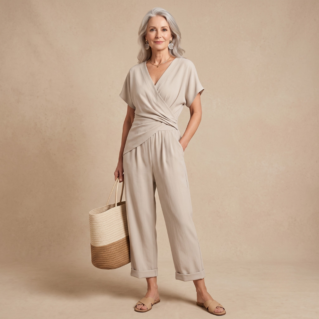 Delaney – V-Neck Wide-Leg Jumpsuit