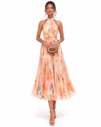 Elara – Halter-Neck Maxi Dress