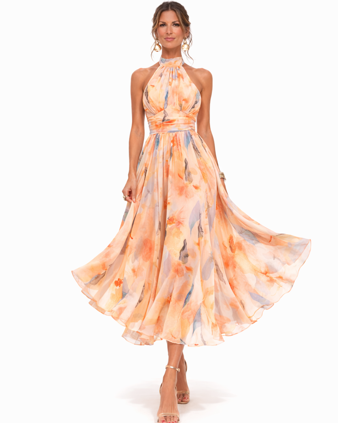 Elara – Halter-Neck Maxi Dress