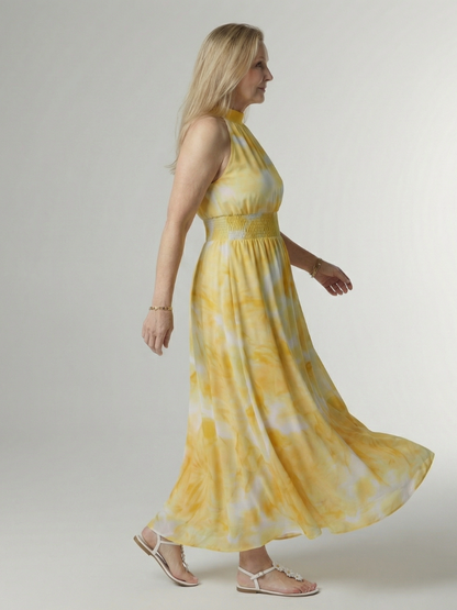 Sylin – Gathered Halter Midi Dress
