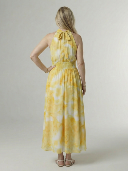 Sylin – Gathered Halter Midi Dress