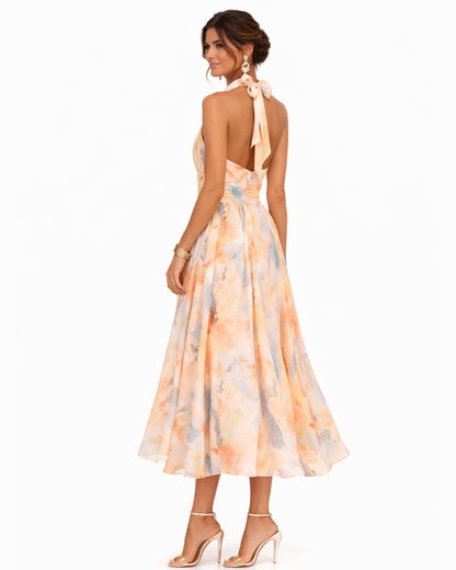 Elara – Halter-Neck Maxi Dress