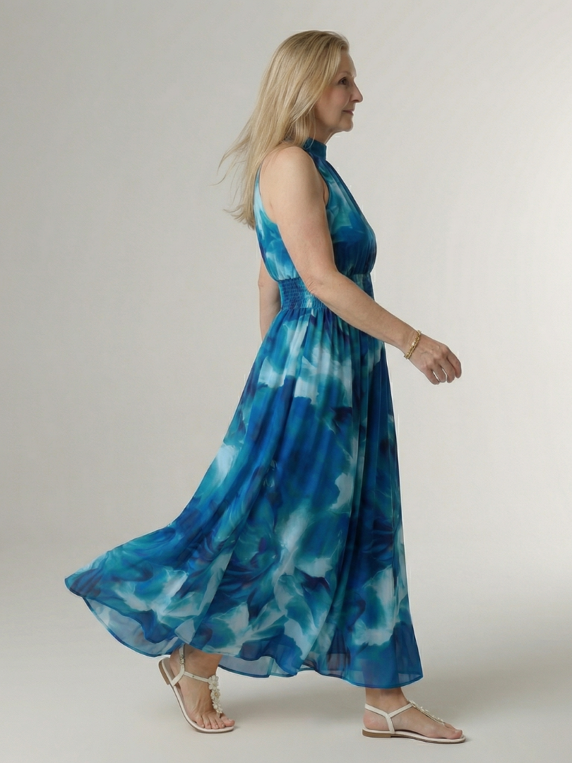 Sylin – Gathered Halter Midi Dress