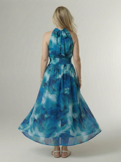 Sylin – Gathered Halter Midi Dress