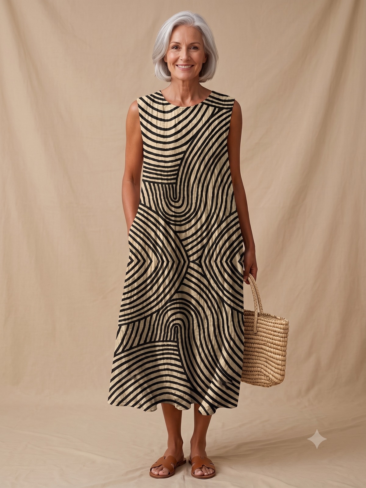 Savannah – Relaxed Printed Beach Midi Dress