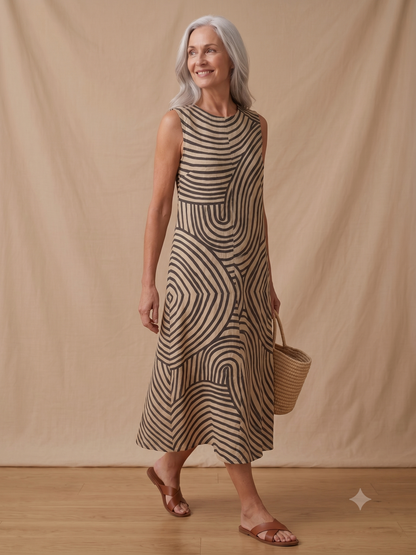 Savannah – Relaxed Printed Beach Midi Dress
