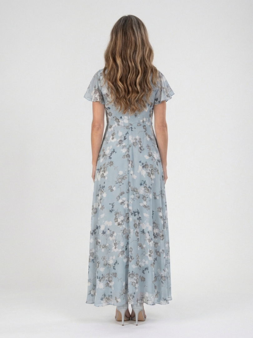 Ismeria – Floral Chiffon Maxi Dress