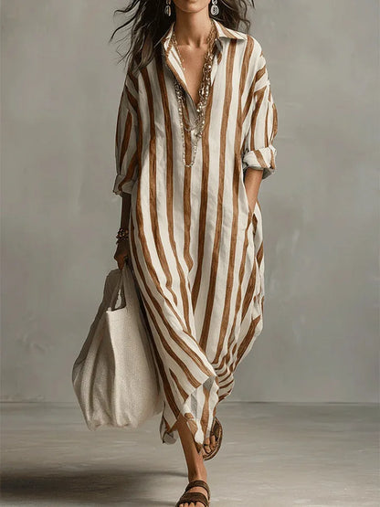 Maribel – Linen Long Shirt Dress