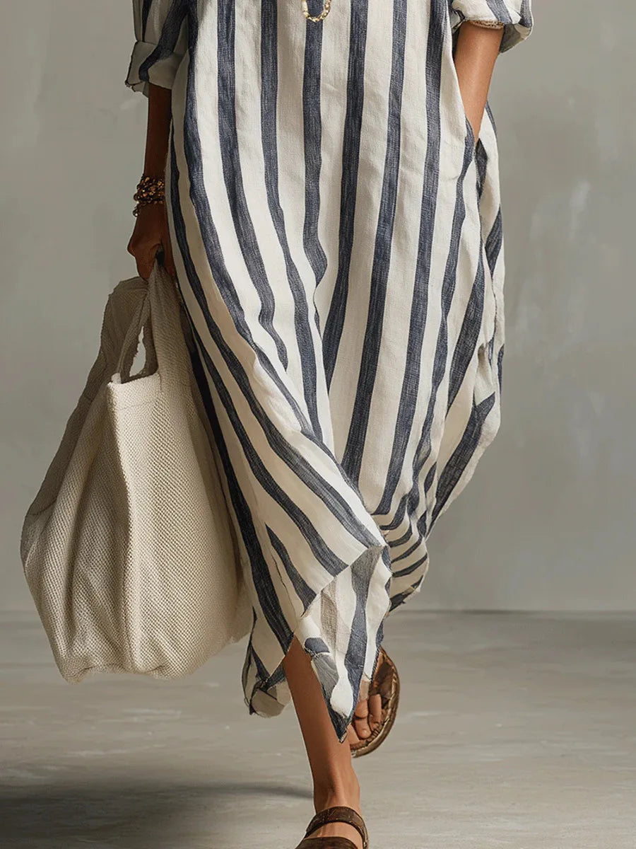 Maribel – Linen Long Shirt Dress