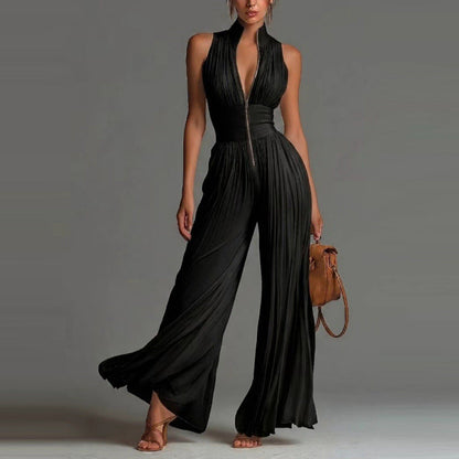 Seraphina – Pleated Floral Chiffon Jumpsuit