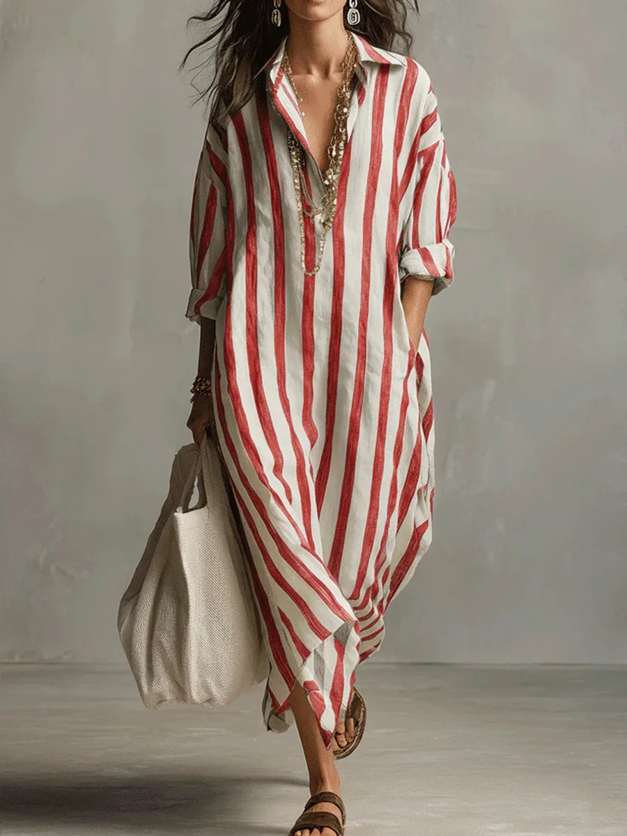 Maribel – Linen Long Shirt Dress