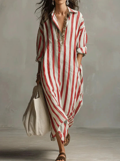 Maribel – Linen Long Shirt Dress
