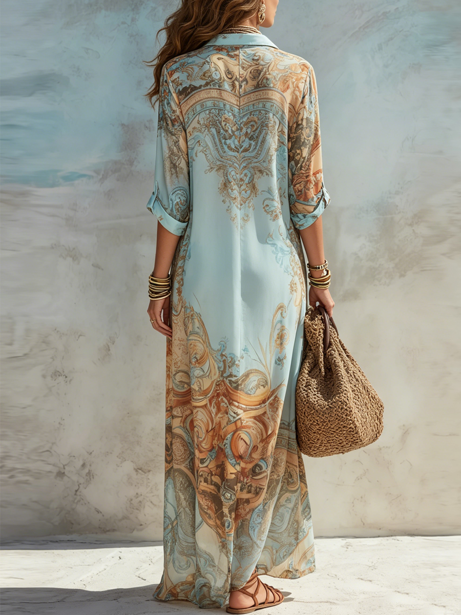 Bluebell Drift – Blue Floral Maxi Dress