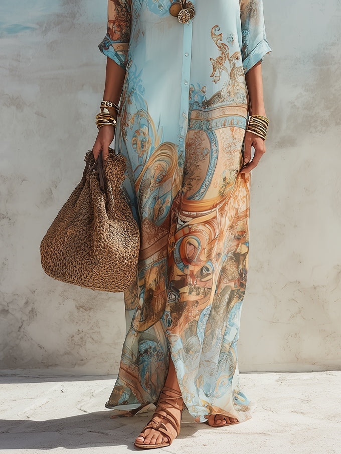Bluebell Drift – Blue Floral Maxi Dress