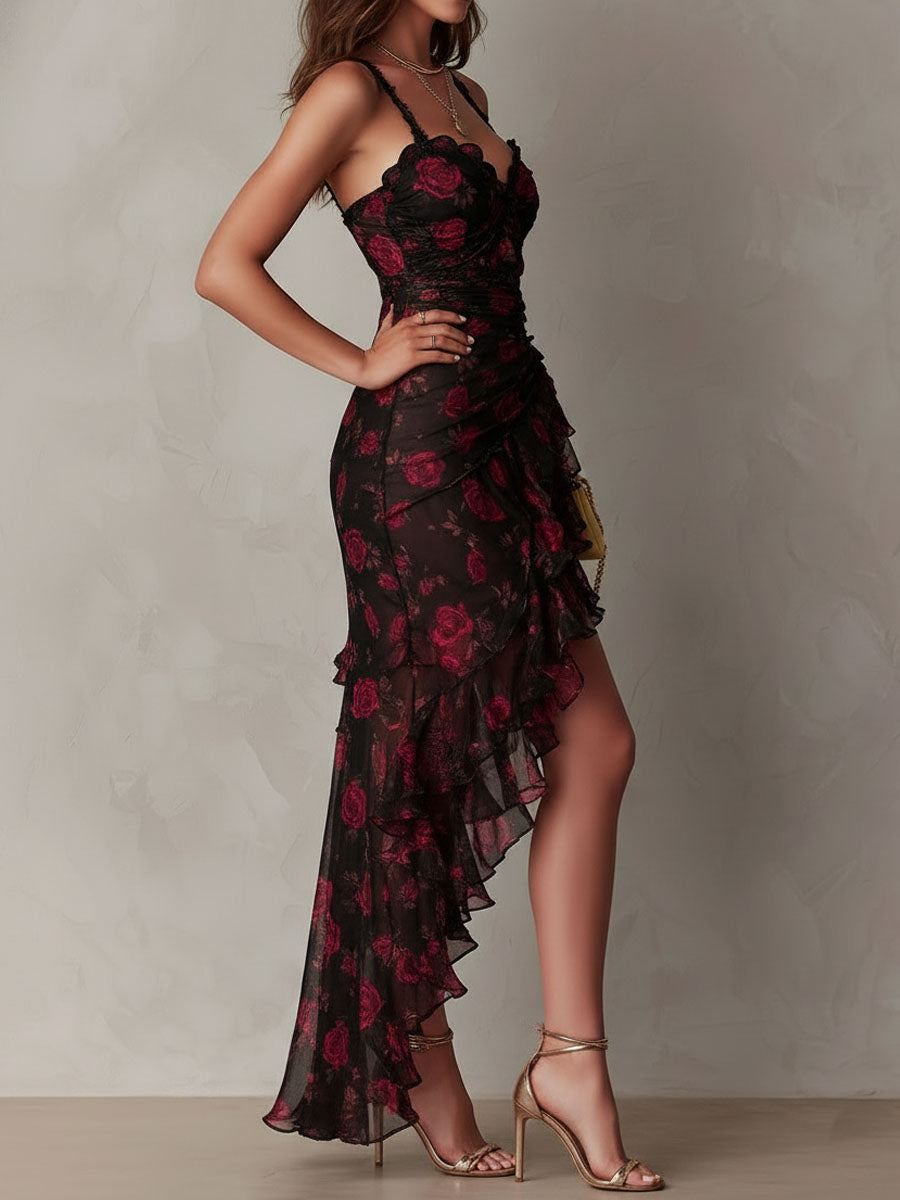 Ember Rose – Ruffle-Hem Floral Mini Dress