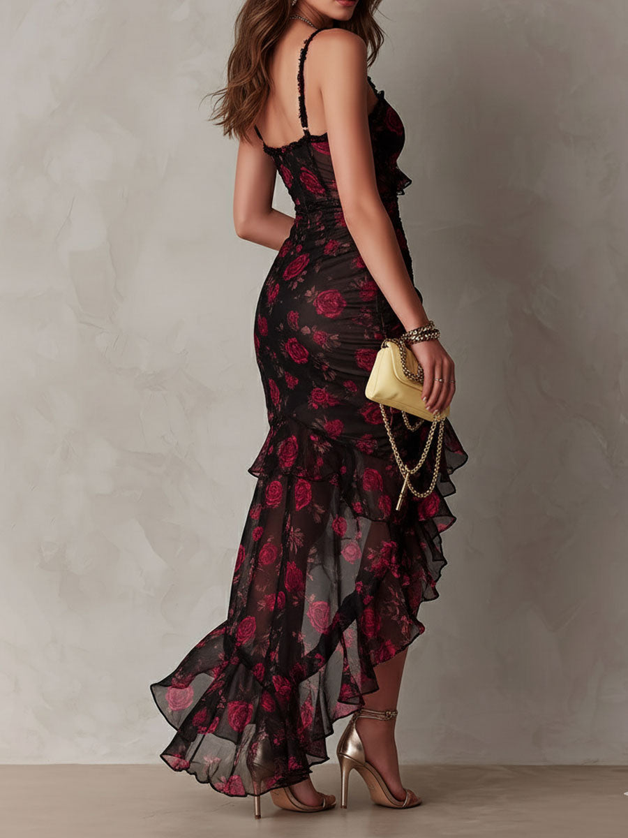 Ember Rose – Ruffle-Hem Floral Mini Dress