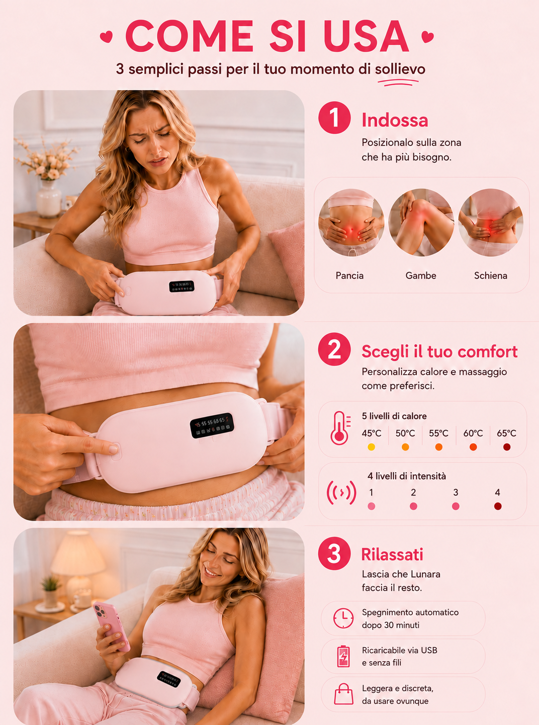 Lunara | Heated Period Belt with Massage