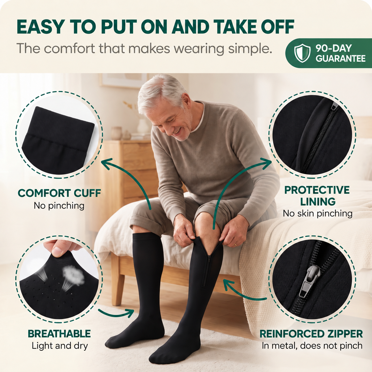 Arlevi Zippered Compression Socks