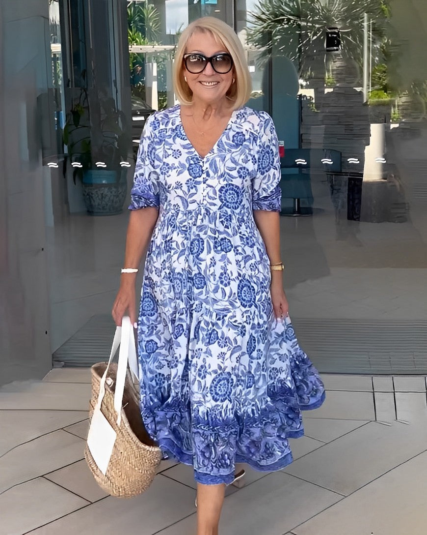 Keisha – Graceful V-Neck Floral