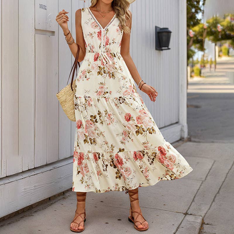 Magnolia – Sleeveless Floral Maxi Dress