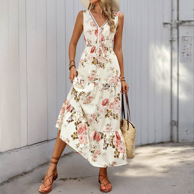 Magnolia – Sleeveless Floral Maxi Dress