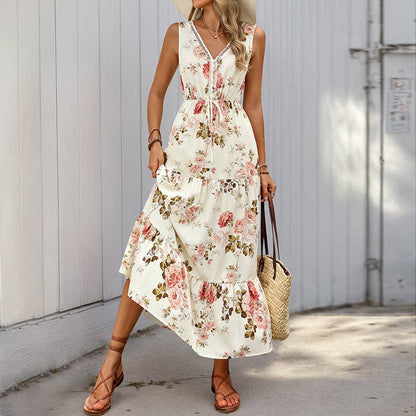 Magnolia – Sleeveless Floral Maxi Dress