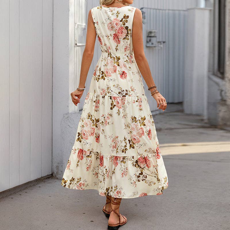 Magnolia – Sleeveless Floral Maxi Dress