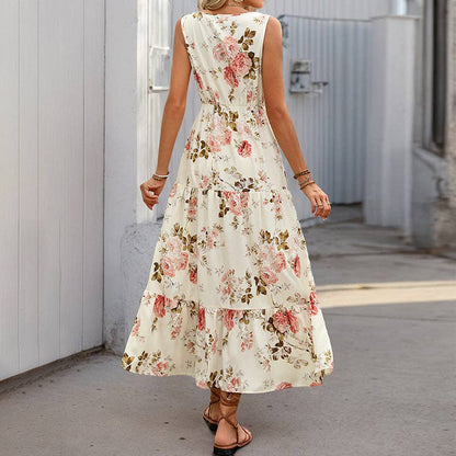 Magnolia – Sleeveless Floral Maxi Dress
