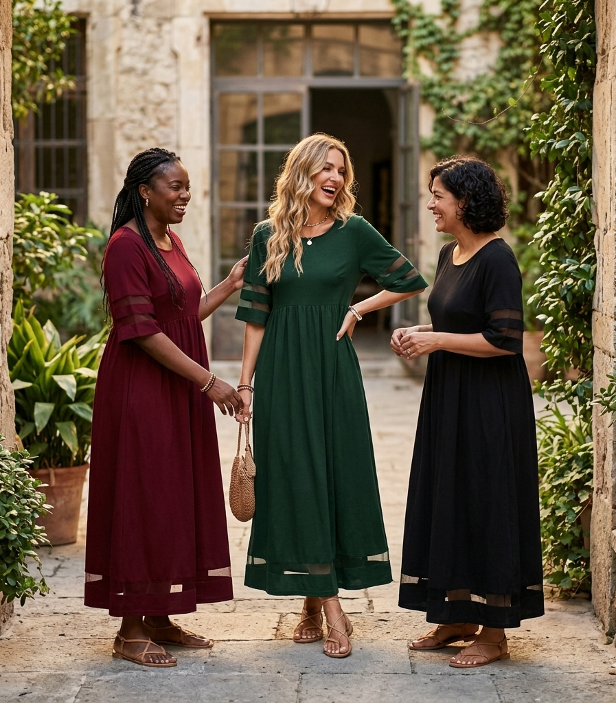 Aubrey – Flattering Tummy-Smoothing Midi Dress